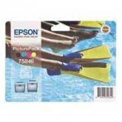 Epson PicturePack T5846 - Colour (cyan, magenta, yellow, black) - blister - print cartridge / paper kit - for PictureMate 240, 260, 280